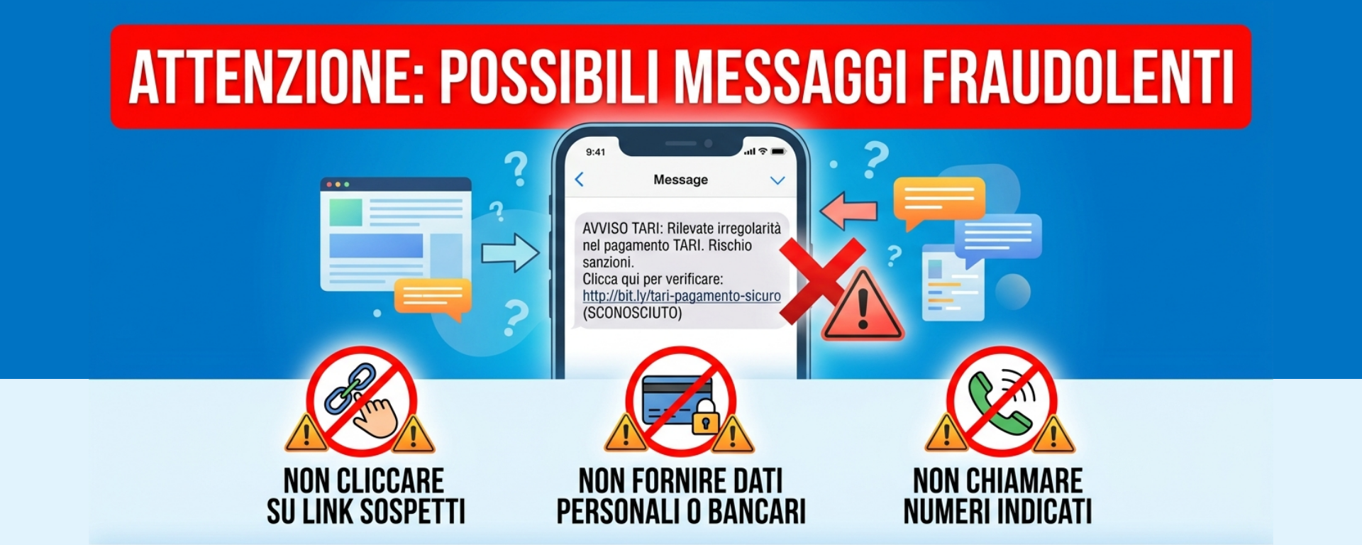 Attenzione: possibili messaggi fraudolenti